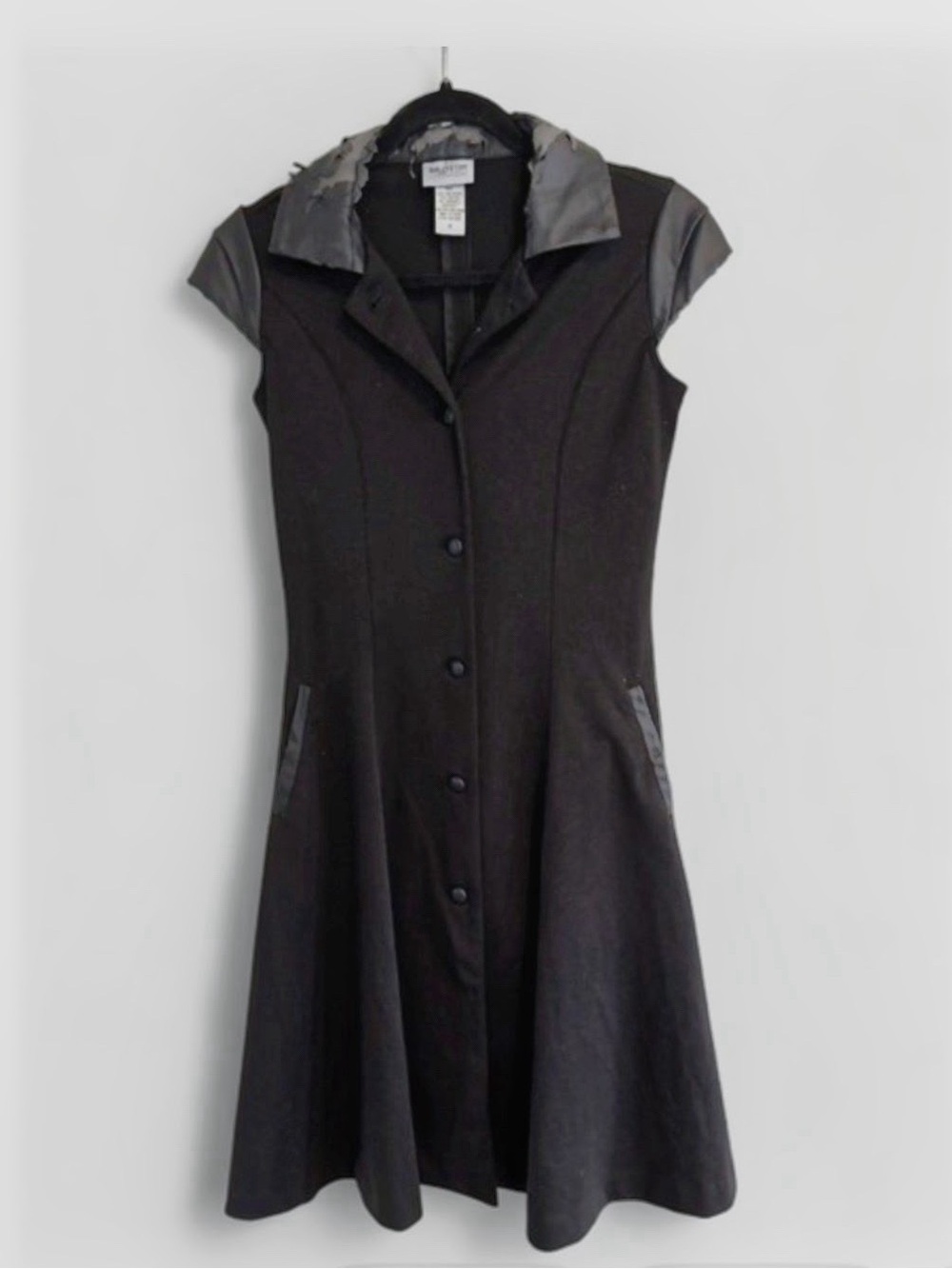 Hot Topic Disney Maleficent Coat Dress Black Faux Leather Peeling XS Rare 2014